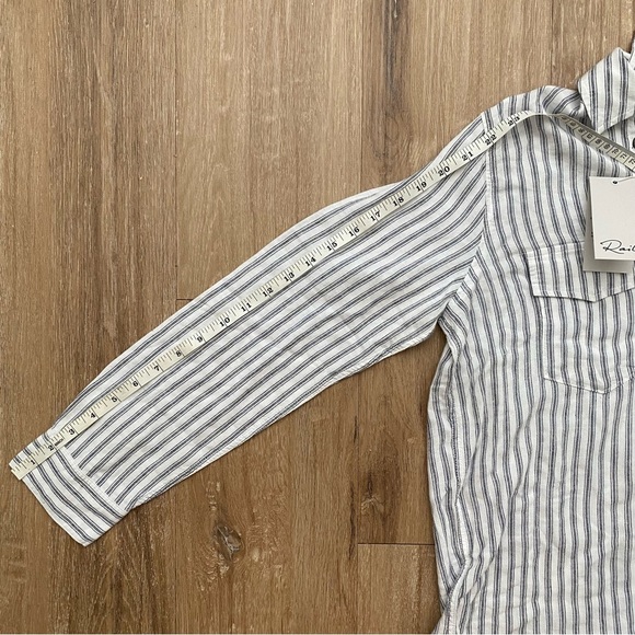 NWT Rails Matea Canela Stripe Linen Blend Lace Up Shirt Blouse Small - Picture 14 of 16